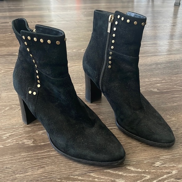 Jimmy Choo Shoes - Jimmy Choo black suede boot heels, size: 40 ( US size 10 )